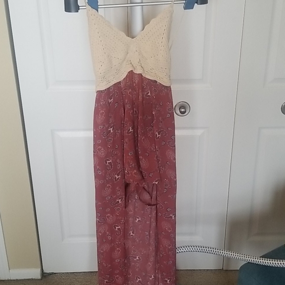 Windsor Mauve Free Spirited Crochet Maxi Romper - Picture 3 of 4